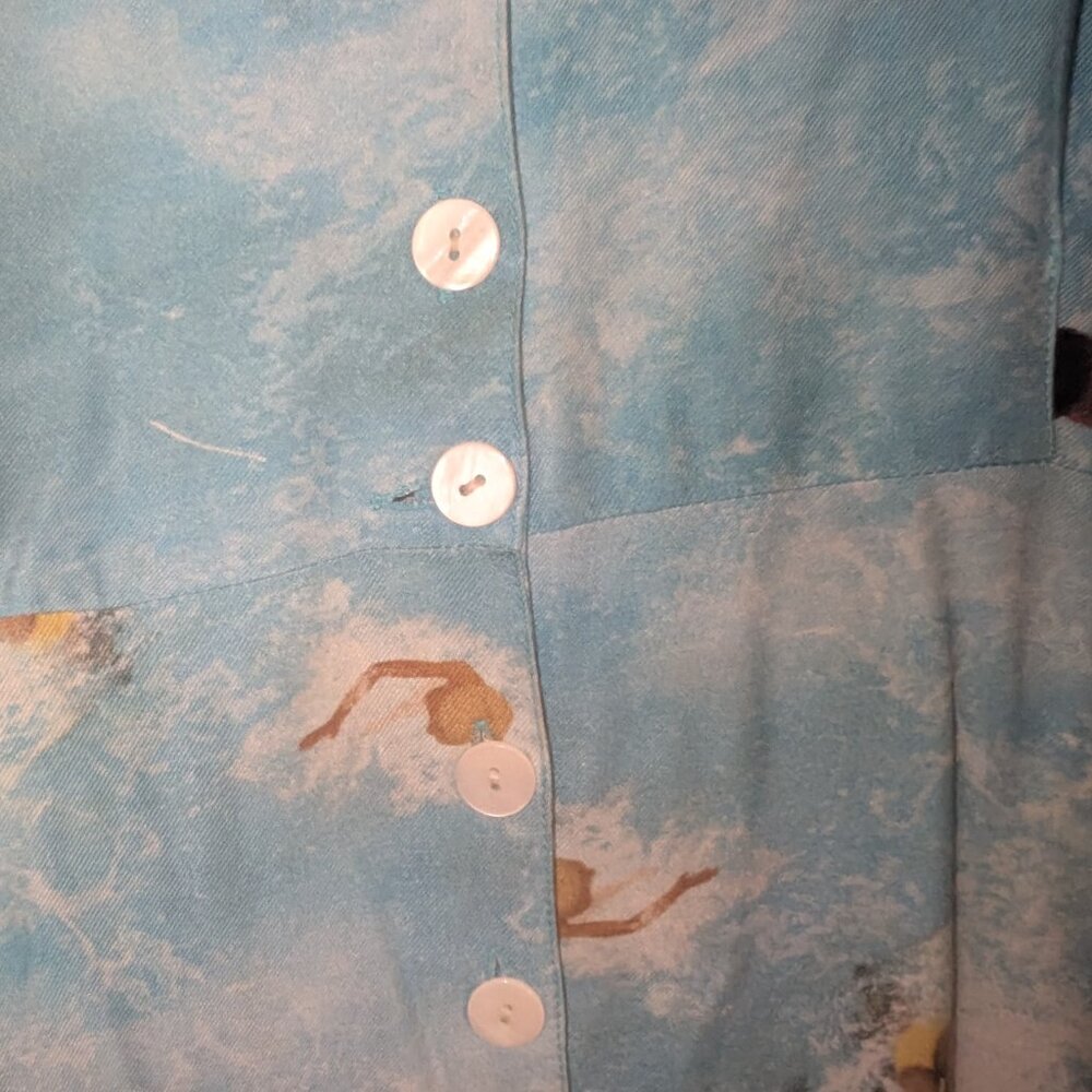 RARE Rachel Antonoff Peri Midi Shirt Dress in Pool Party Print - Picture 5 of 8